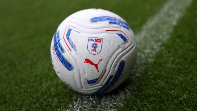 Sky Bet EFL official match ball on green grass with a white line
