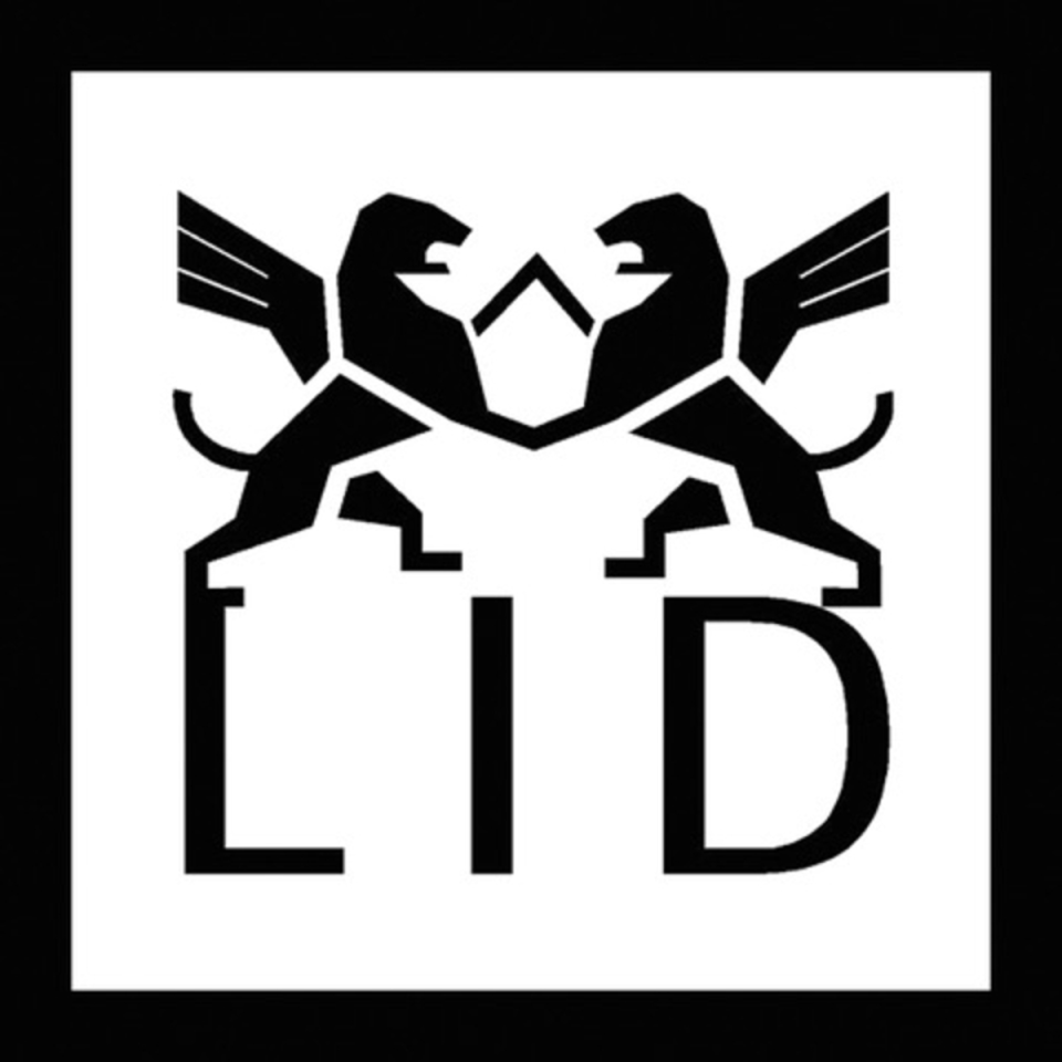 LID logo featuring two black winged lion-like creatures facing each other over the letters LID in a white square