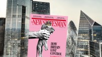 New Statesman magazine cover, How Britain Lost Control, with a crowned lion held by a hand, over a city skyline.