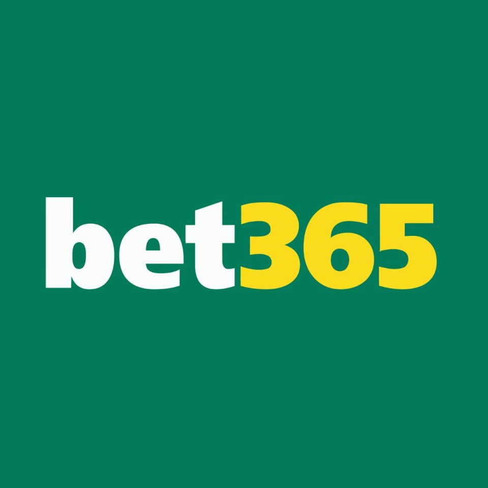 bet365 logo with white bet and yellow 365 on a dark green background