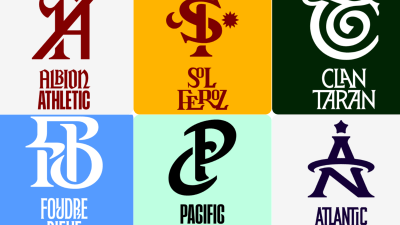 Collection of six sports team logos: Albion Athletic, Sol Feroz, Cian Taran, Foudre Bleue, Pacific Current, Atlantic Novas.