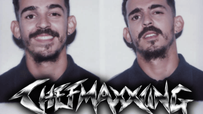 Valentin Raffali in a collage with smiling and serious expressions, with CHEFMAXING in metallic font.