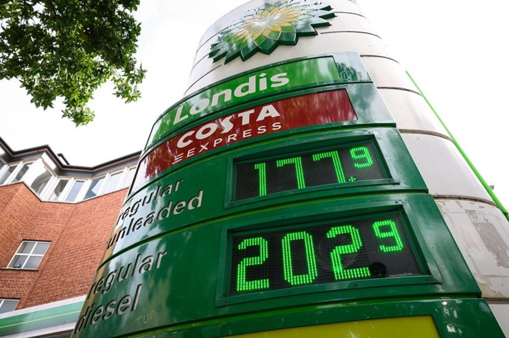 BP Londis fuel price sign with diesel at 202.9 and unleaded at 177.9, showing high diesel prices.