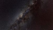 Milky Way galaxy spanning across a dark night sky, filled with countless stars, dust, and nebulae.