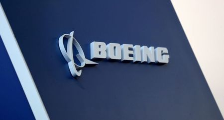 FILE PHOTO: FILE PHOTO: The Boeing logo is pictured at the LABACE fair in Sao Paulo