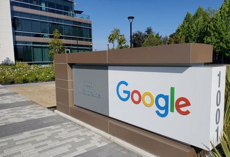 FILE PHOTO: A sign is pictured outs a Google office near the company's headquarters in Mountain View, California