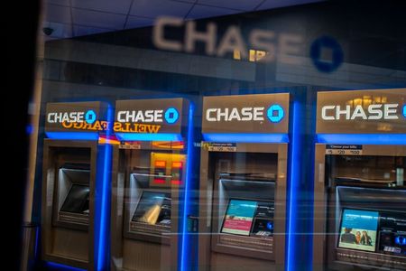 Chase ATM machines are seen in New York
