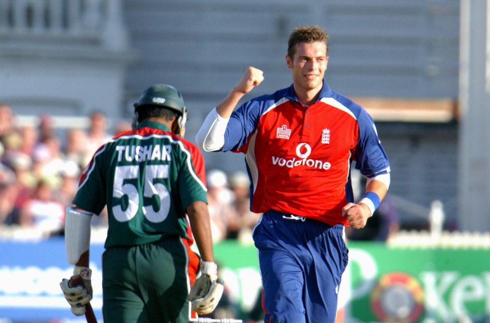 England's Chris Tremlett celebrates afte